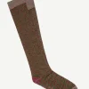 Calcetin purpurina caña alta PCAR23 rayas Kaki - Vino - The Nook Store
