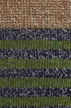 Calcetin purpurina caña alta PCAR04 rayas Caza - Azul Stone - The Nook Store