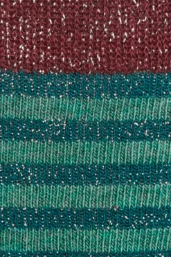 Calcetin purpurina caña alta PCAR02 rayas Verde Oliva - Esmeralda - The Nook Store