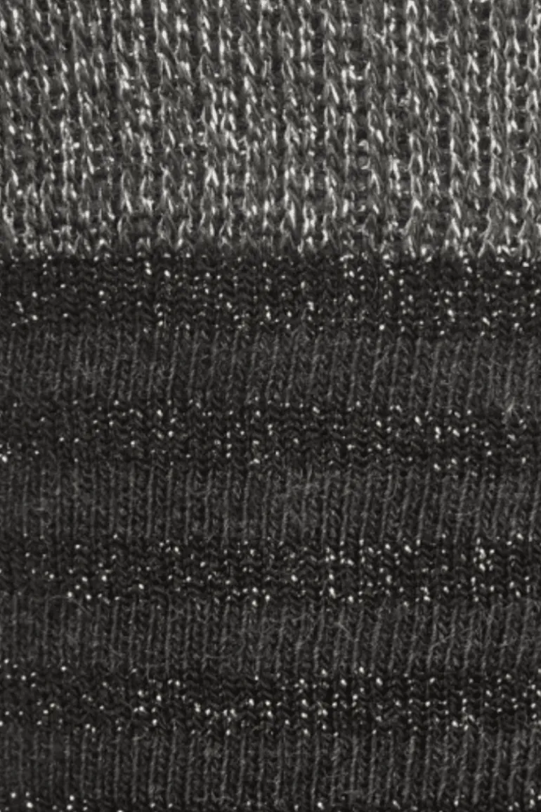 Calcetin purpurina caña alta PCAR21 rayas Carbone - Negro - The Nook Store