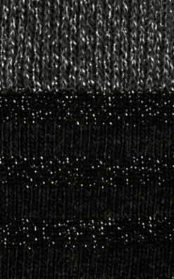 Calcetin purpurina caña corta PCCR06 rayas Carbone - Negro - The Nook Store