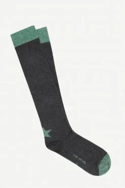 Calcetin purpurina Estrella caña larga PEL03 Gris - Verde Oliva - The Nook Store