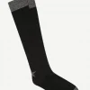Calcetin purpurina Estrella caña larga PEL05 Negro - Gris - The Nook Store