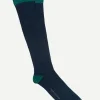 Calcetín de canalé caña alta L81 Bicolor Azul Marino - Verde Campo - The Nook Store