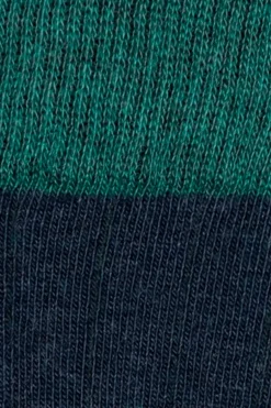 Calcetín de canalé caña alta L81 Bicolor Azul Marino - Verde Campo - The Nook Store