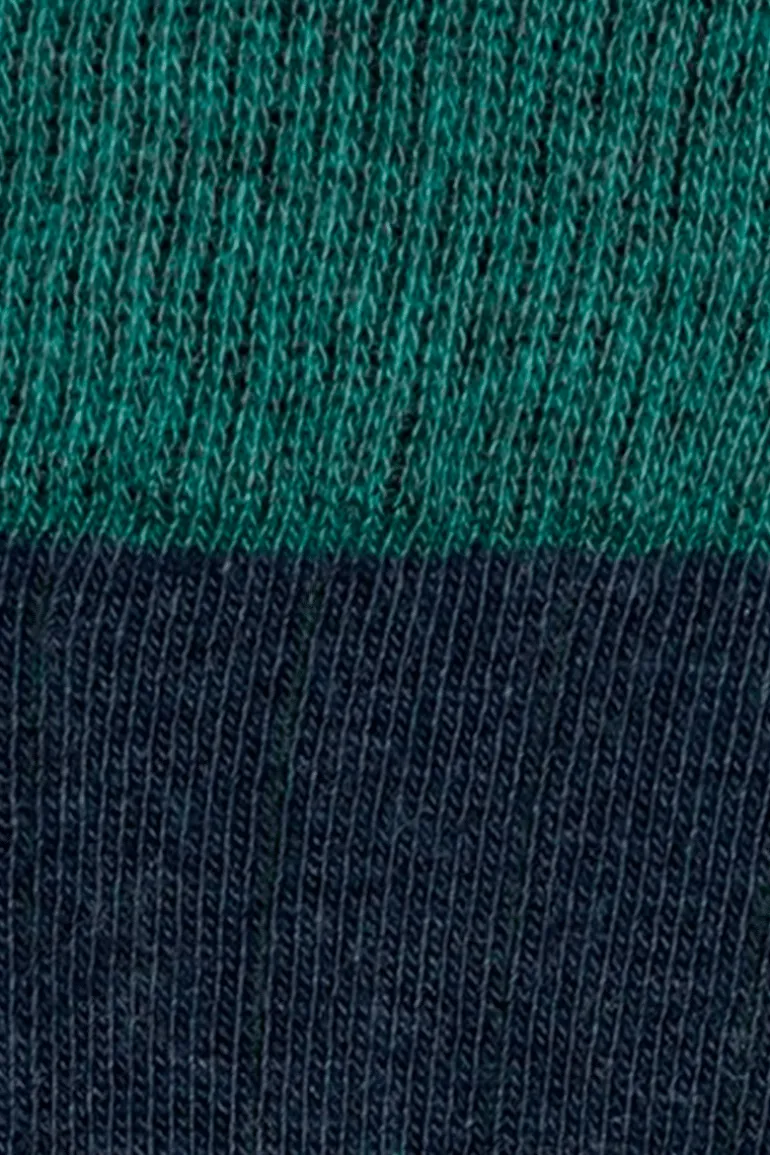 Calcetín de canalé caña alta L81 Bicolor Azul Marino - Verde Campo - The Nook Store