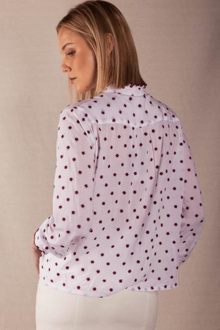 Camisa Chloe Blanca Flores Pequeñas - The Nook Store