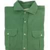 Camisa Micropana 4 bolsillos Verde Hoja - The Nook Store