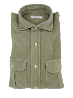 Camisa Micropana 4 bolsillos Verde Kaki - The Nook Store