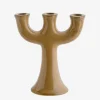 Candelabro Triple Stoneware Mostaza - The Nook Store