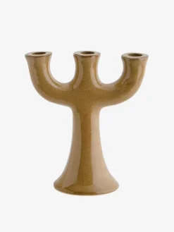 Candelabro Triple Stoneware Mostaza - The Nook Store