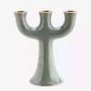 Candelabro Triple Stoneware Verde - The Nook Store