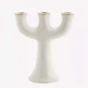Candelabro Triple Stoneware Off White - The Nook Store