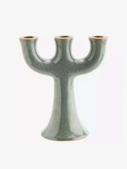 Candelabro Triple Stoneware Verde - The Nook Store