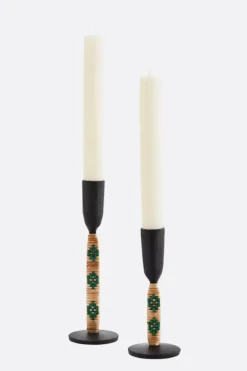 Candelabro Yute Verde - The Nook Store