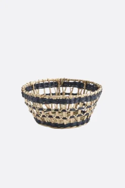 Cesta Seagrass Natural/Negra - The Nook Store