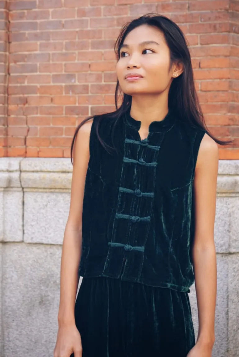 Chaleco Camille Terciopelo Verde - The Nook Store
