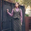 Chaleco Carola Verde Rayas Moradas - The Nook Store