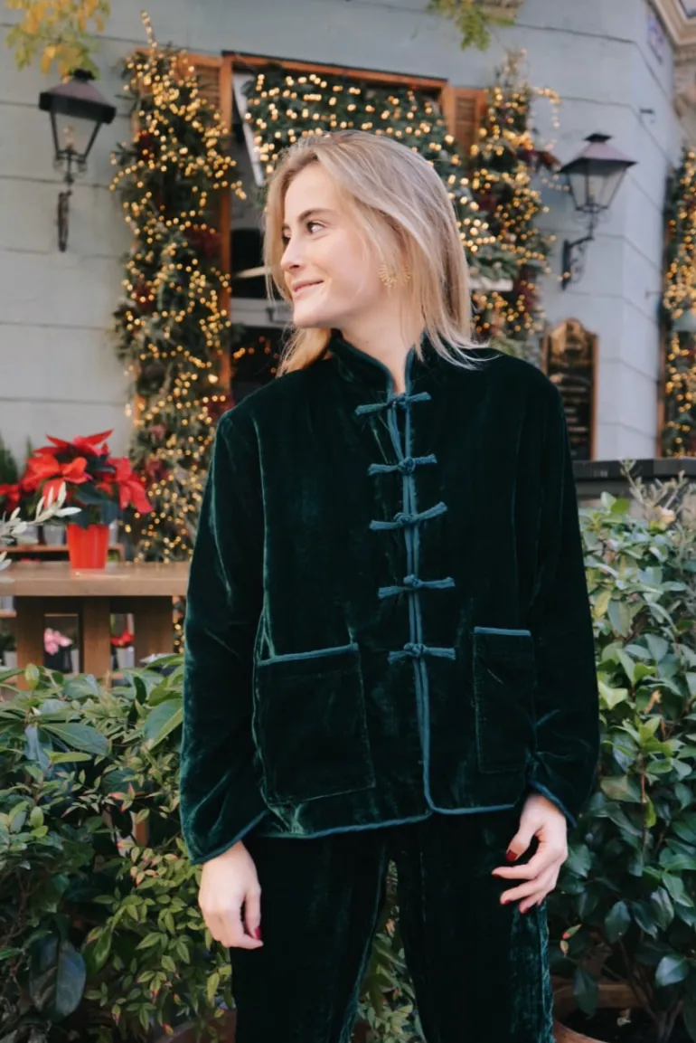 Chaqueta Camille Terciopelo Verde - The Nook Store
