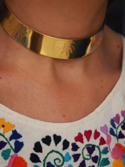Collar Dos Hojas Plata Bañada Oro - Complementos Online | THE NOOK