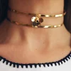 Collar Dos Hojas Plata Bañada Oro - Complementos Online | THE NOOK