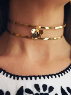 Collar Dos Hojas Plata Bañada Oro - Complementos Online | THE NOOK