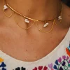 Collar Dos Hojas Plata Bañada Oro - Complementos Online | THE NOOK