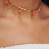 Collar Dos Hojas Plata Bañada Oro - Complementos Online | THE NOOK