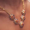 Collar Dos Hojas Plata Bañada Oro - Complementos Online | THE NOOK