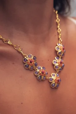 Collar Dos Hojas Plata Bañada Oro - Complementos Online | THE NOOK