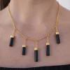 Collar Dos Hojas Plata Bañada Oro - Complementos Online | THE NOOK
