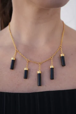 Collar Dos Hojas Plata Bañada Oro - Complementos Online | THE NOOK