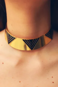 Collar Dos Hojas Plata Bañada Oro - Complementos Online | THE NOOK