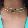 Collar Dos Hojas Plata Bañada Oro - Complementos Online | THE NOOK