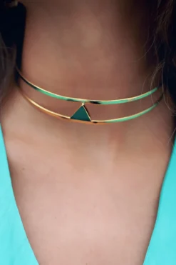 Collar Dos Hojas Plata Bañada Oro - Complementos Online | THE NOOK