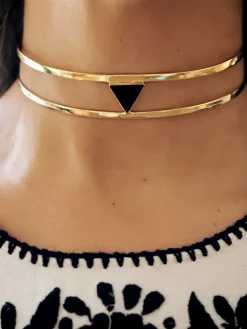 Collar Dos Hojas Plata Bañada Oro - Complementos Online | THE NOOK