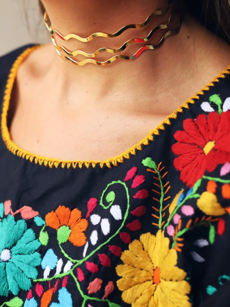 Collar Dos Hojas Plata Bañada Oro - Complementos Online | THE NOOK