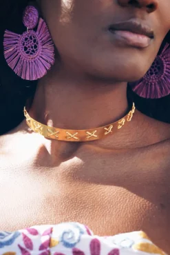 Collar Dos Hojas Plata Bañada Oro - Complementos Online | THE NOOK