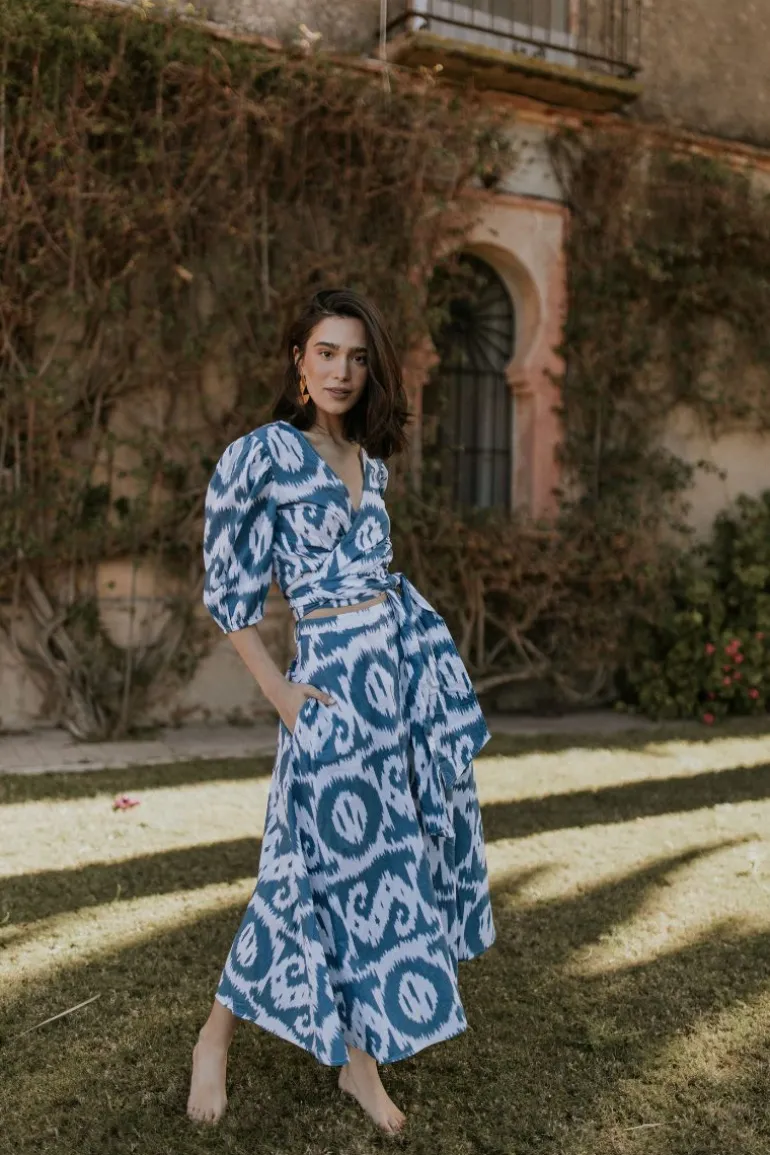 Conjunto Fernanda Ikat Azul - The Nook Store