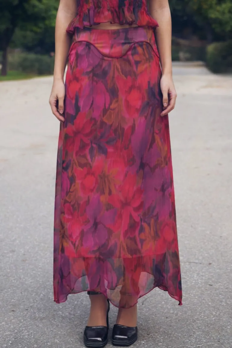 Conjunto Sindia Flores Rosas y Moradas - The Nook Store