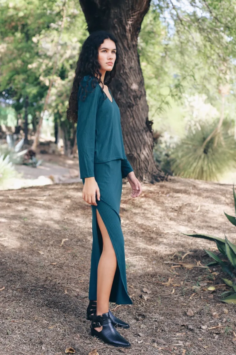 Falda Basic Punto Verde - The Nook Store