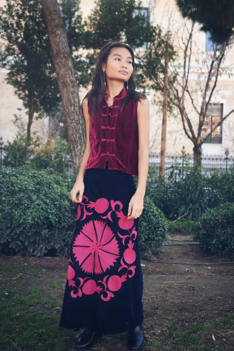 Falda Suzani Velvet Azul - The Nook Store