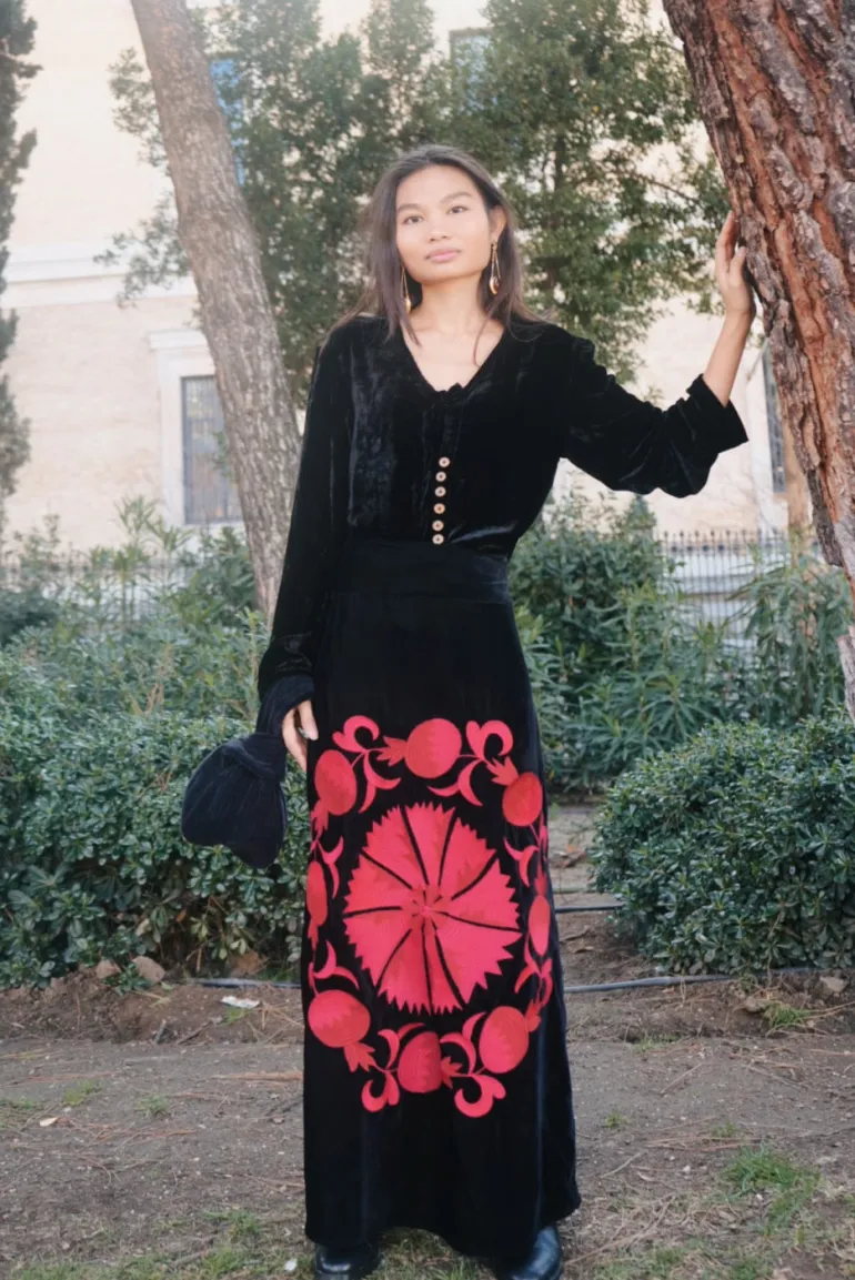 Falda Suzani Velvet Negro - The Nook Store