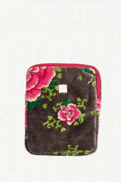 Funda de Tablet Cleo Gris Flores Grandes - The Nook Store