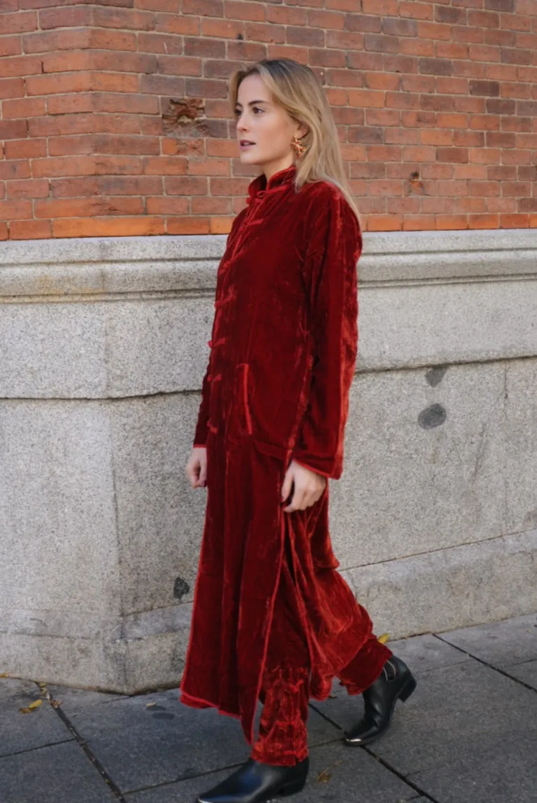 Kimono Camille Terciopelo Teja - The Nook Store