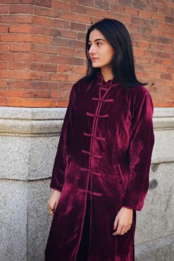 Kimono Camille Terciopelo Burdeos - The Nook Store