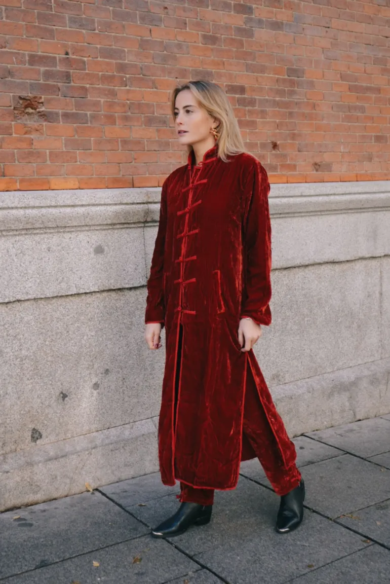 Kimono Camille Terciopelo Teja - The Nook Store