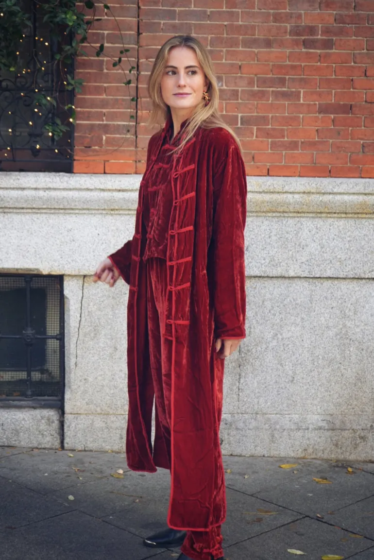 Kimono Camille Terciopelo Teja - The Nook Store