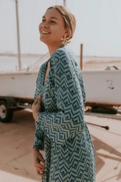 Kimono Nik Zig-Zag Verde - The Nook Store