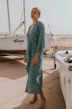 Kimono Nik Zig-Zag Verde - The Nook Store